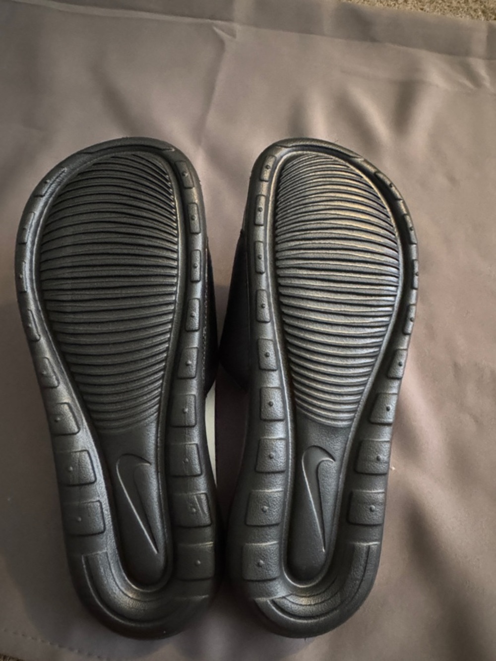 Nike Black Slide Sandals with White Logo - Picture 3 of 3